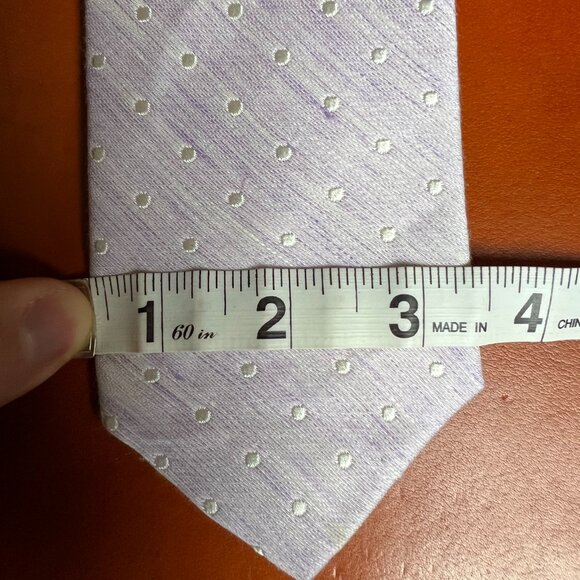 Ledbury Light Pink/Purple Small Polka Dot Skinny Neck Tie - Picture 3 of 3